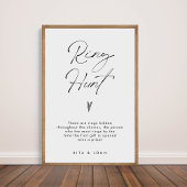 モダンミニマルリングや輪狩りブライダルシャワーゲーム標識 ポスター