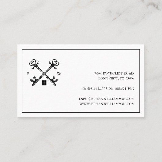 モダンミニマルヴィンテージ実在鍵 名刺 (裏面)