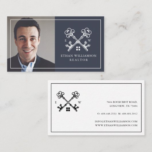 モダンミニマルヴィンテージ実在鍵 名刺 (正面/裏面)