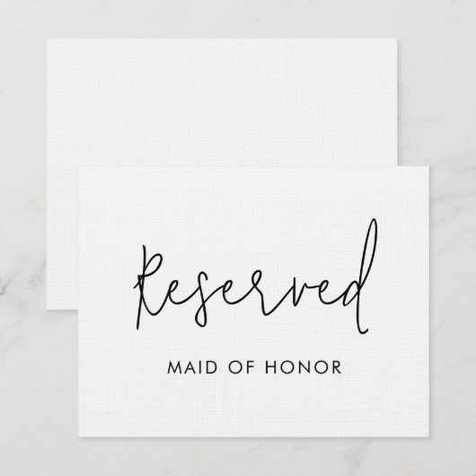 モダンミニマル予約の結婚署名 招待状 (正面/裏面)