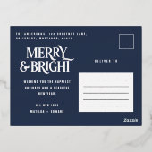 モダンミニマル伝統的クリスマス 箔シーズンポストカード (裏面)