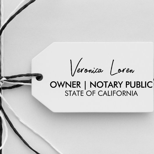 モダンミニマル公証人スクリプトの署名とタイトル セルフインキングスタンプ