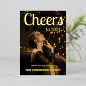 モダンミニマル写真エレガント 箔シーズンカード (立ち正面)