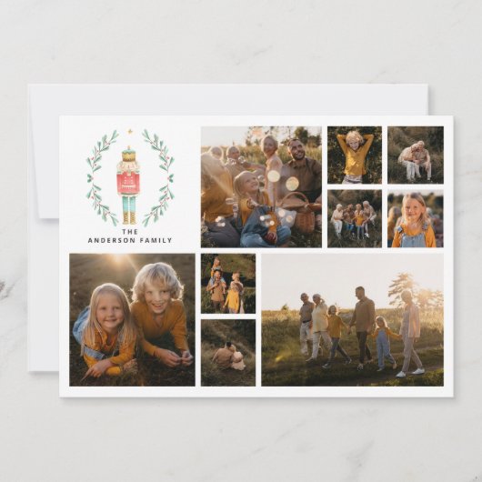 モダンミニマル写真コラージュエレガント シーズンカード (正面)