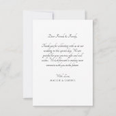 モダンミニマル写真スクリプ結婚ト サンキューカード (裏面)