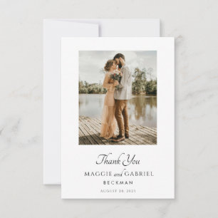 モダンミニマル写真スクリプ結婚ト サンキューカード