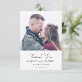 モダンミニマル写真スクリプ結婚ト サンキューカード (スタンド正面)