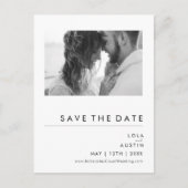 モダンミニマル写真セーブザデートポストカード インビテーションポストカード (正面)