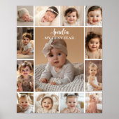 モダンミニマル写真初年度マイルストーン記号 ポスター (正面)