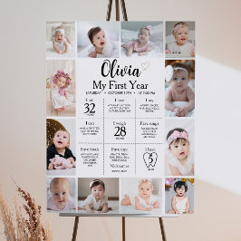 モダンミニマル写真初年度マイルストーン記号 ポスター