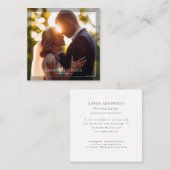 モダンミニマル写真撮影者 スクエア名刺 (正面/裏面)