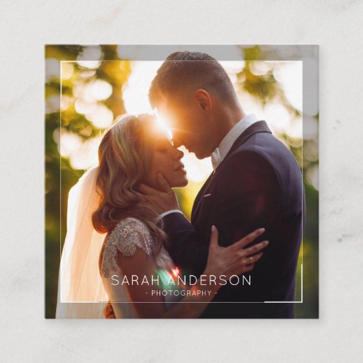 モダンミニマル写真撮影者 スクエア名刺 (正面)