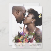 モダンミニマル写真結婚書道 サンキューカード (正面)