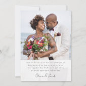 モダンミニマル写真結婚書道 サンキューカード (裏面)