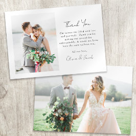 モダンミニマル写真結婚書道 サンキューカード