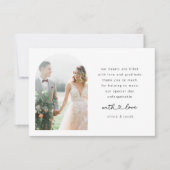 モダンミニマル写真結婚Arch サンキューカード (正面)