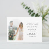 モダンミニマル写真結婚Arch サンキューカード (スタンド正面)