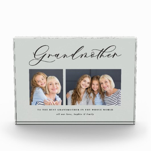 モダンミニマル写真脚数々の祖母の贈り物 フォトブロック (正面)