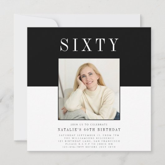 モダンミニマル写真60 招待状 (正面)