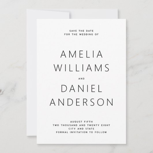 モダンミニマル写真 セーブザデート (正面)