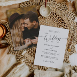 モダンミニマル写結婚真 招待状