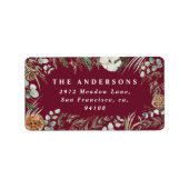 モダンミニマル冬の葉 ラベル (正面)