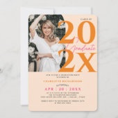 モダンミニマル卒業ガーリーパーティー写真 招待状 (正面)