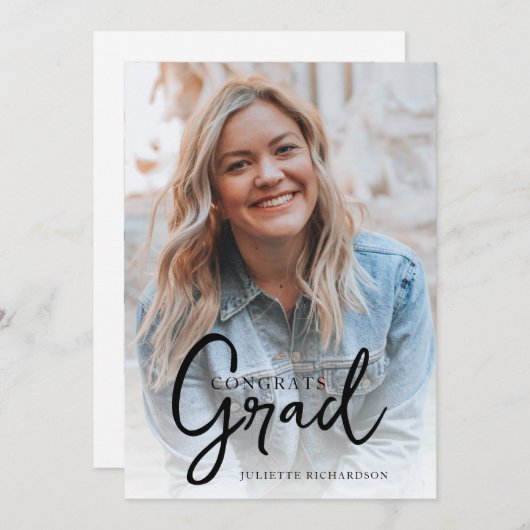 モダンミニマル卒業写真 案内状 (正面/裏面)