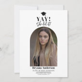 モダンミニマル卒業式ドーム写真の発表 招待状 (正面)