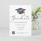 モダンミニマル卒業書道 案内状 (スタンド正面)