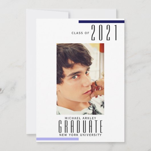 モダンミニマル卒業 案内状 (正面)