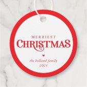 モダンミニマル可愛いフェスティバルメリー赤い フェイバータグ (正面)
