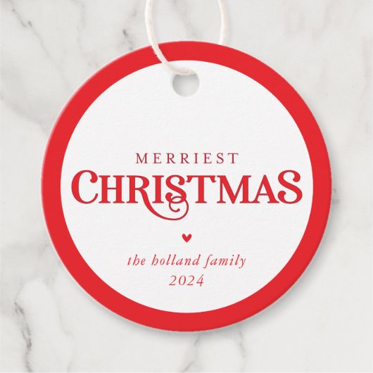 モダンミニマル可愛いフェスティバルメリー赤い フェイバータグ (正面)