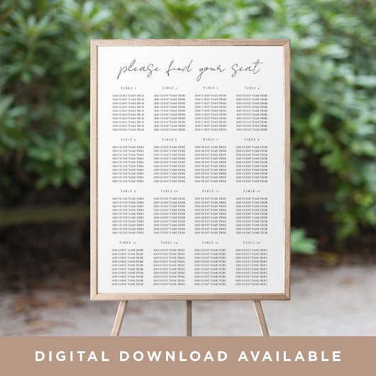 モダンミニマル台座席表 ポスター