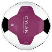 モダンミニマル名前をカスタムするジャージー番号マゼンタ サッカーボール (回転)