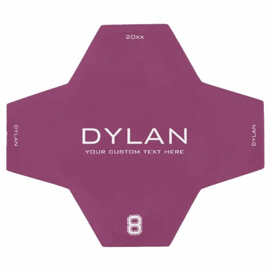 モダンミニマル名前をカスタムするジャージー番号マゼンタ サッカーボール (フラット)