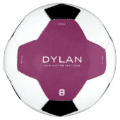 モダンミニマル名前をカスタムするジャージー番号マゼンタ サッカーボール (正面)