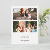 モダンミニマル名言 | シンプルな3枚写真コラージュ シーズンカード (スタンド正面)