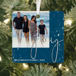 モダンミニマル喜 |フォトクリスマスホリデー メタルオーナメント