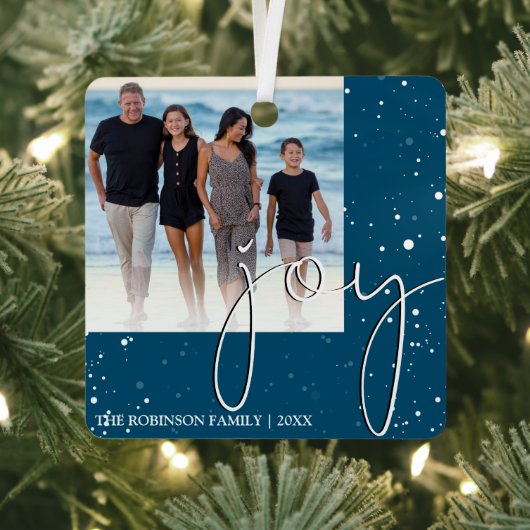 モダンミニマル喜 |フォトクリスマスホリデー メタルオーナメント (インサイチュ)