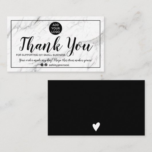 モダンミニマル大理石シック感謝していオア 名刺 (正面/裏面)