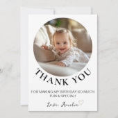 モダンミニマル子供の誕生日サンキューカード 招待状 (正面)