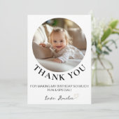 モダンミニマル子供の誕生日サンキューカード 招待状 (スタンド正面)