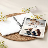 モダンミニマル家族2枚の写真パーソナライズされた文字 ノートブック