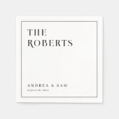 モダンミニマル家結婚名 スタンダードカクテルナプキン (正面)