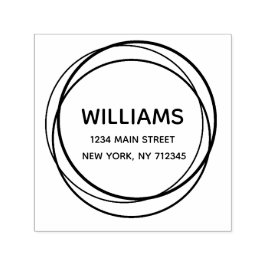 モダンミニマル差出人住所姓 セルフインキングスタンプ