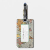 モダンミニマル平野ヴィンテージ世界地図 ラゲッジタグ (裏面縦)