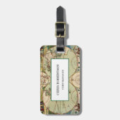 モダンミニマル平野ヴィンテージ世界地図 ラゲッジタグ (正面縦)