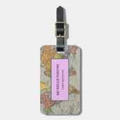 モダンミニマル平野ヴィンテージ世界地図 ラゲッジタグ (正面縦)