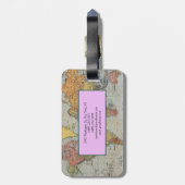 モダンミニマル平野ヴィンテージ世界地図 ラゲッジタグ (裏面縦)